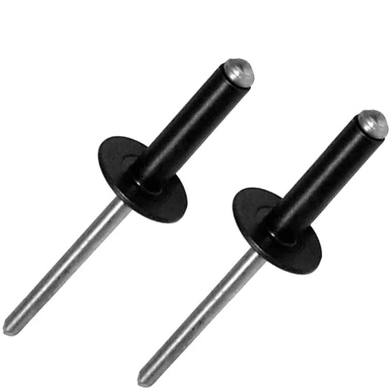 

120Pcs Aluminum Core-Pulling Pop Flange Rivet M2.4 M3.0 M3.2 M4 Open End Blind Rivets Assortment Box Assorted Pop Rivets Black