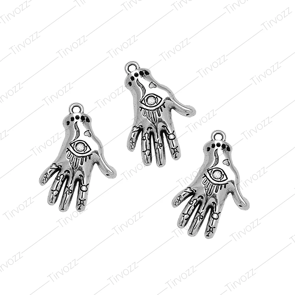 7 шт./лот 21x31 мм посеребренные подвески в античном стиле Хамса для рук