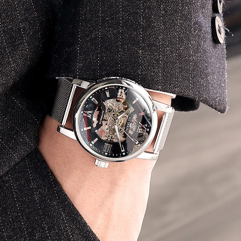 Новые модные автоматические спортивные мужские часы лучшие брендовые роскошные