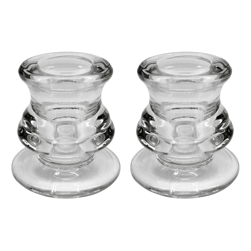 Прозрачный стеклянный конусный подсвечник декоративный для свадьбы ужина