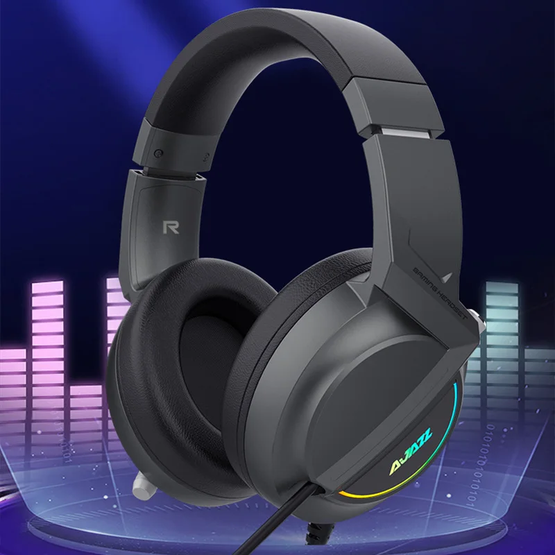 

AJAZZ AX365 RGB Backlit USB Wired Notebook Desktop Headphone with 7.1 Surround Sound Retractable Microphone