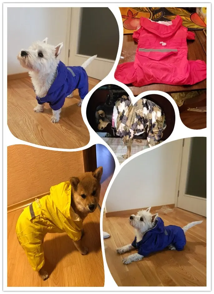 Кошка Собака дождевик с капюшоном светоотражающие щенок маленькая собака