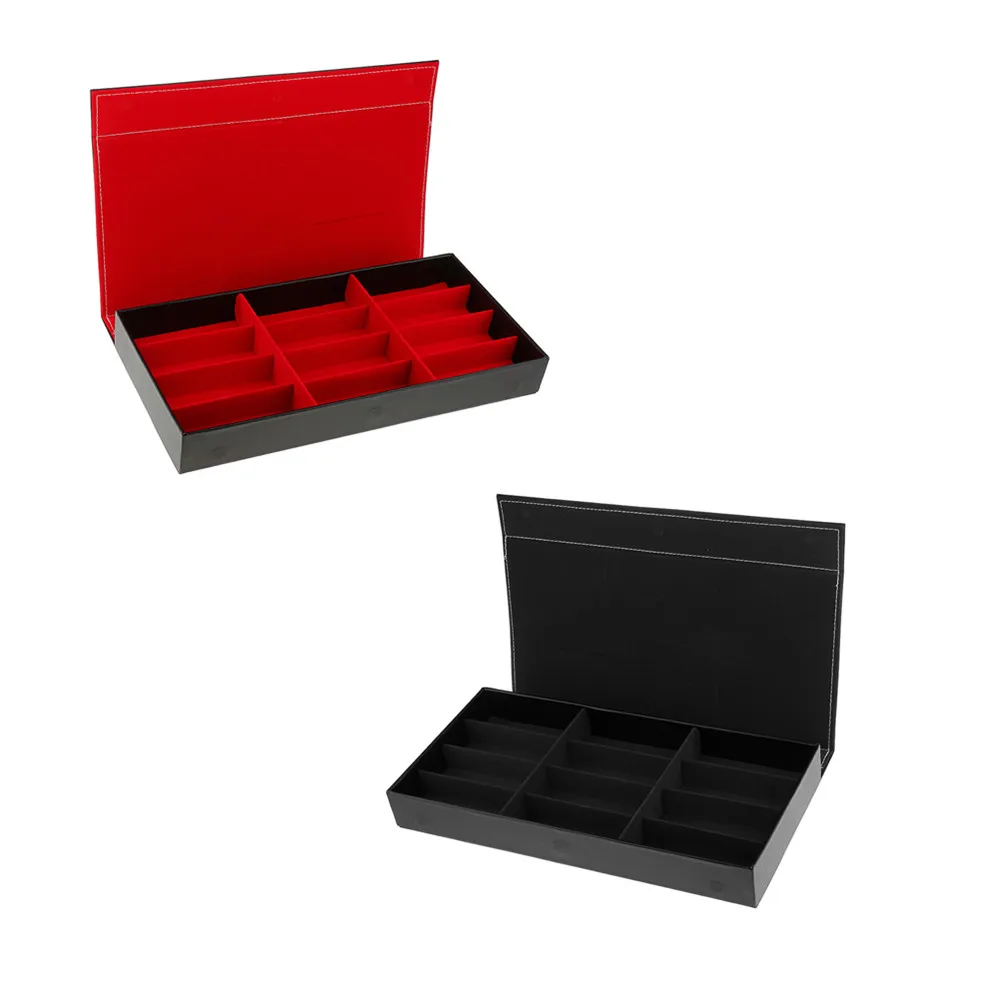 

PU Leather 12 Slot Grids Eyeglass Sunglasses Eyewear Glasses Retail Shop Stand Display Storage Case Jewelry Watch Organizer