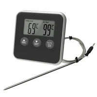 electronic digital lcd food thermometer probe bbq meat water oil cooking temperature for kitchen alarm cooking timer