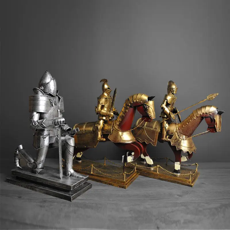 Европейская средневековая римская Броня модель солдата винтажные жестяные