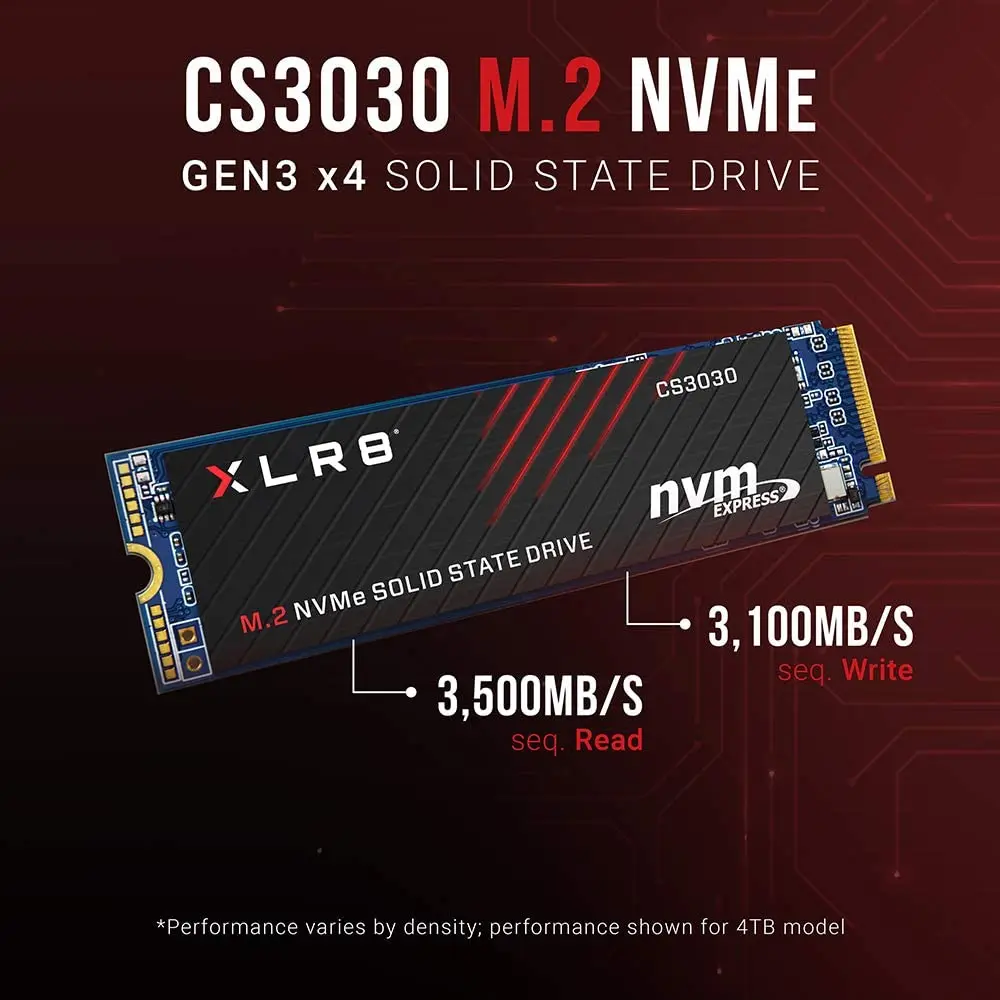 PNY XLR8 CS3030 1 ТБ M.2 PCIe NVMe Gen3 x4 Внутренний твердотельный накопитель (SSD) чтение до 3500 |