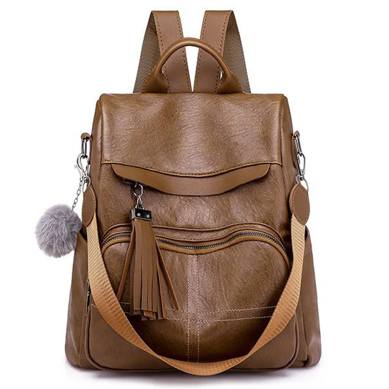 Настоящая фотография брендовый рюкзак для женщин натуральная мягкая кожа