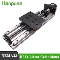 free shipping hpv6 linear module ballscrew sfu1204 with linear guides hgh15 hiwin same size with nema23 2 8a 56mm stepper motor