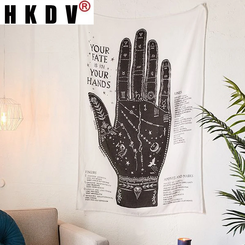 

HKDV Letter Hand Torat Boho Tapestry Wall Hanging Covering Rugs Background Cloth Beach Mat Blanket Art Bedroom Dorm Home Decor
