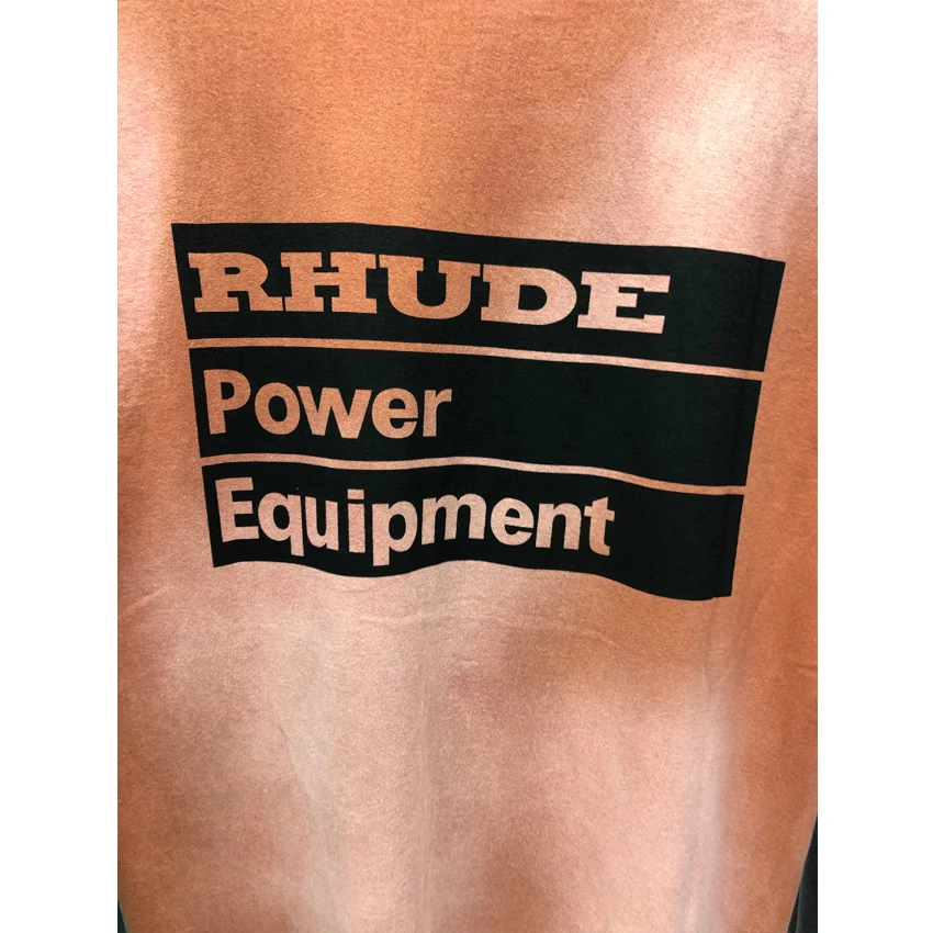 RHUDE POWER EQUIPMENT TEE 2020 Мужская и женская футболка Tie Dye футболки из хлопка с тяжелым
