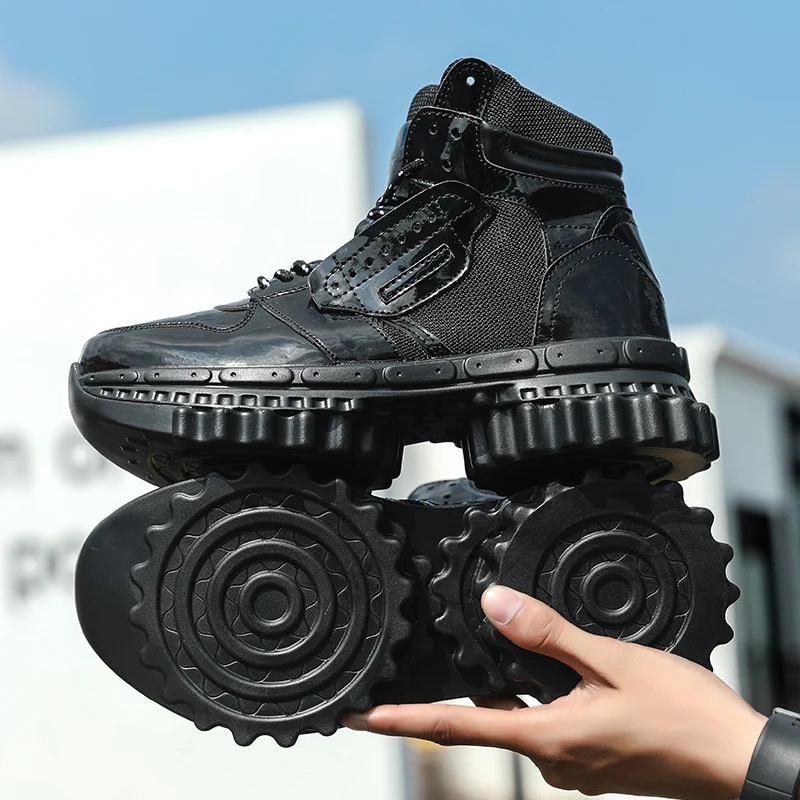 

New Unisex Ankle Boots Lace-Up Non-slip Male Waterproof Autumn Man Work Shoes Street Trend Brand Designer Shoes