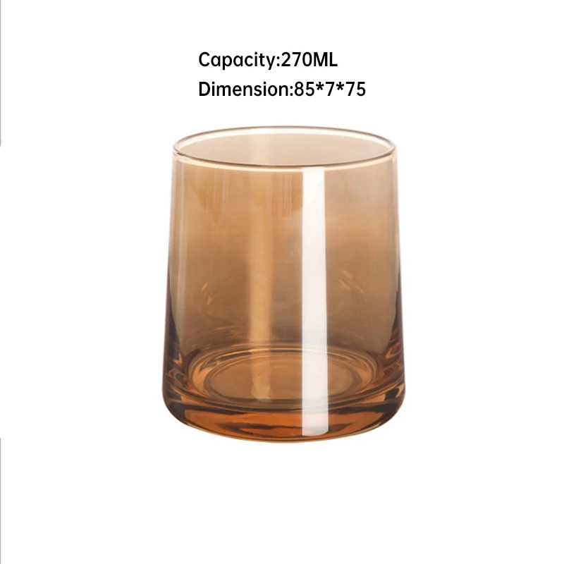 

Water Bottle Lead-free Coffee Glass Mugs Creative Rainbow Amber Gray Pink Color Transparent Juice Cocktail Beverage Wine Glasses