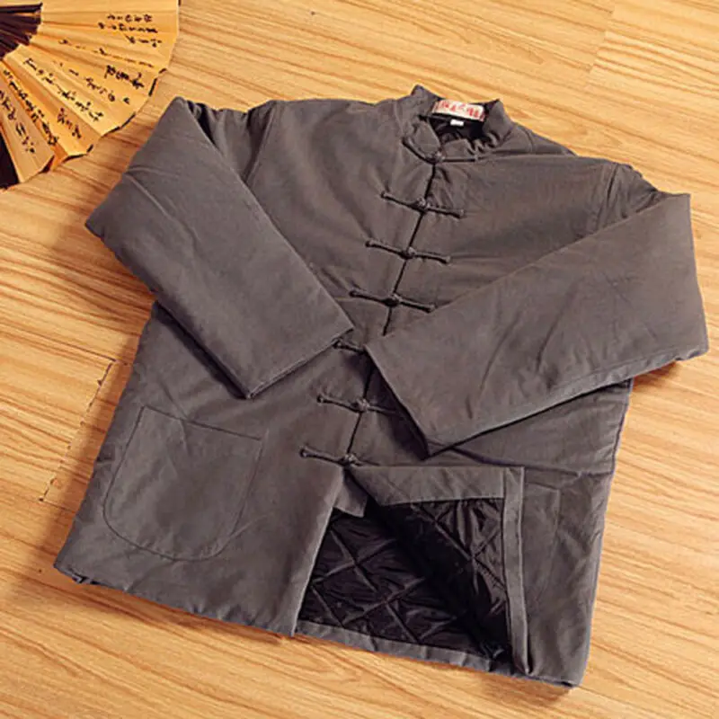Мужская винтажная теплая куртка китайский буддийский монах пальто из хлопка