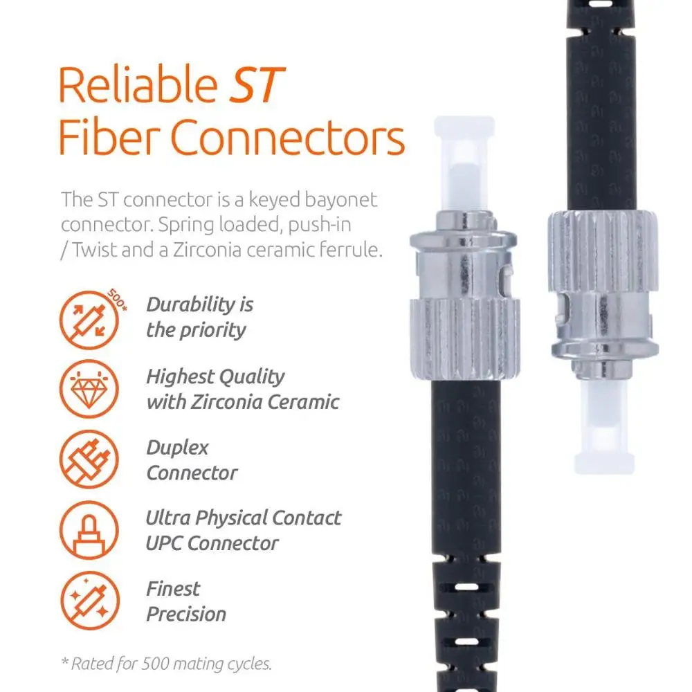Оптический соединительный кабель ST to Одномодовый Дуплекс 9/125um OS2 fibra optica FTTH 1m 3m 5m 8m