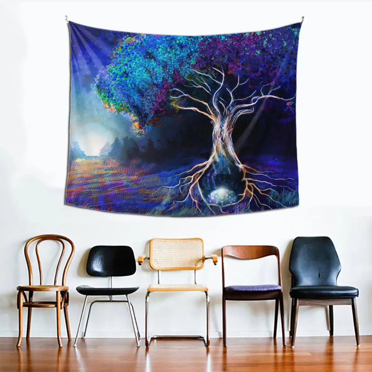 

Psychedelic Tree Of Life Vikings Tapestry Hippie Fabric Wall Hanging Viking Decoration for Bedroom Curtain Art Tapestries