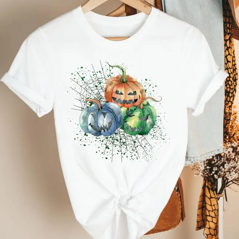 

3D Print Tshirt Female Tee Style Top Graphic T-shirt Halloween Letters 90s Trend Women Autumn Fall Thanksgiving Clothing Cartoon
