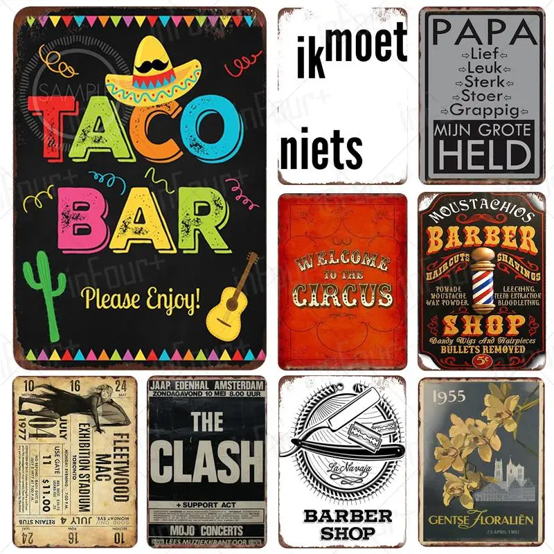 

Welcome To The Circos Metal Sign Plaque Metal Vintage Pub Tin Sign Wall Decor for Bar Club Tin Plates Vintage Metal Signs