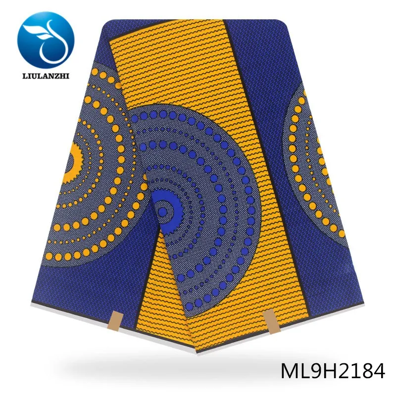 ML9H2184 Воск liulanzhi ткань с принтом африканская хлопок высокое качество Анкара ткань печать 6 ярдов восковой дизайн ML9H2174-2190 - Цвет: ML9H2184