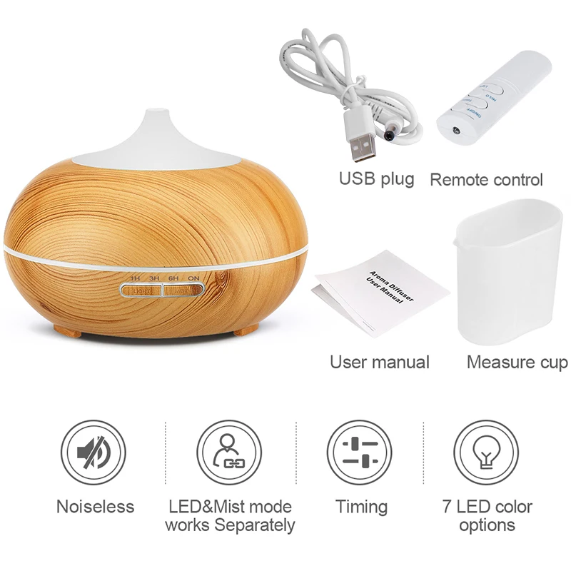 

1pcs 2020 New KBAYBO 550ml USB Aroma Diffuser Air Humidifier Cool Mist Maker Air Purifier for Office Home