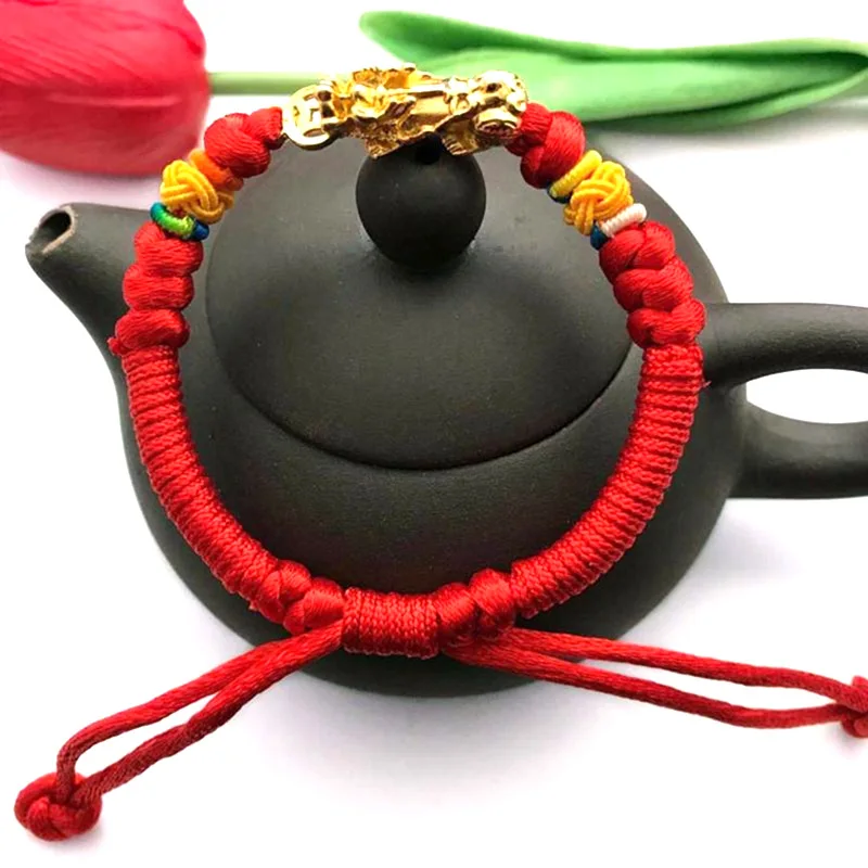 Счастливое красное дневное драгоценное украшение|Браслеты с шармами| |