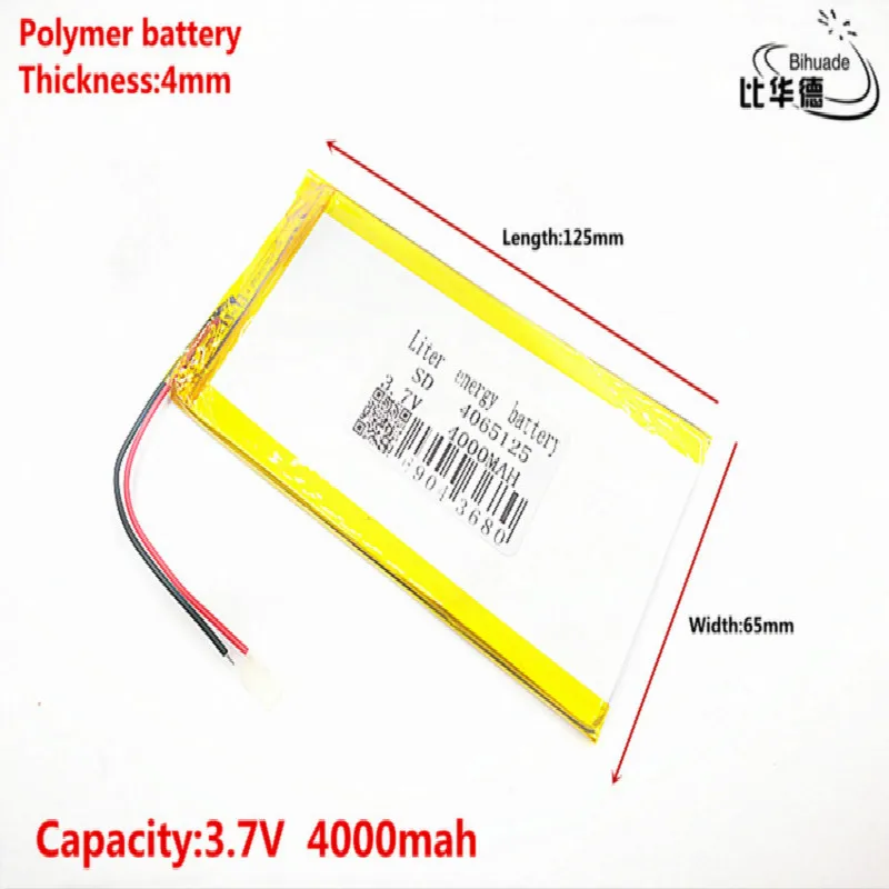 

Good Qulity 3.7V,4000mAH 4065125 Polymer lithium ion / Li-ion battery for tablet pc 7 inch 8 inch 9inch
