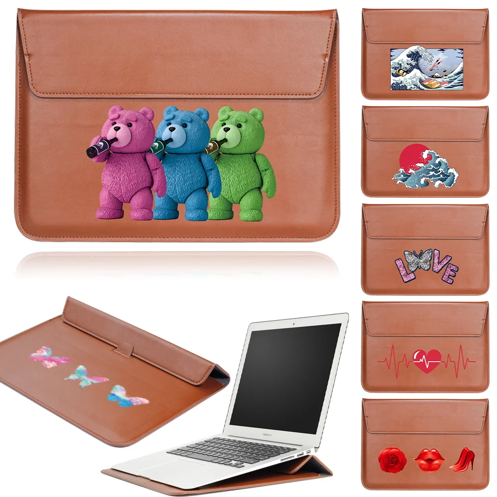 

Сумка-чехол для ноутбука 11, 13,3, 14, 15,6 дюймов, водонепроницаемая сумка для ноутбука Macbook Air Pro 13, 15, чехол-Портфель из искусственной кожи с подкла...