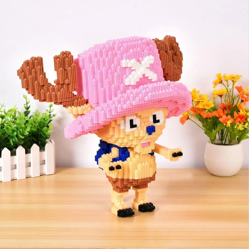 DUZ 8632 Аниме one piece Тони Чоппер олень пират 3D модель DIY Мини строительные блоки кирпичи игрушки для детей 34 см высотой без коробки