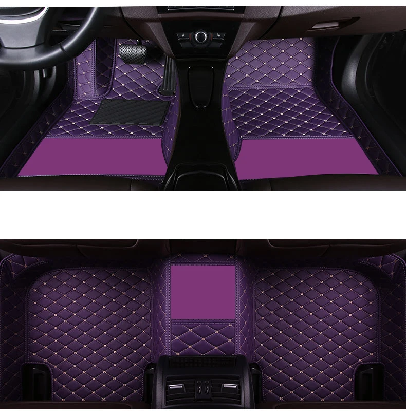 

Black Blue leather car floor mats For volvo v50 v40 c30 xc90 2005 xc60 s80 s60 s40 v70 v60 xc40 carpets rugs accessories