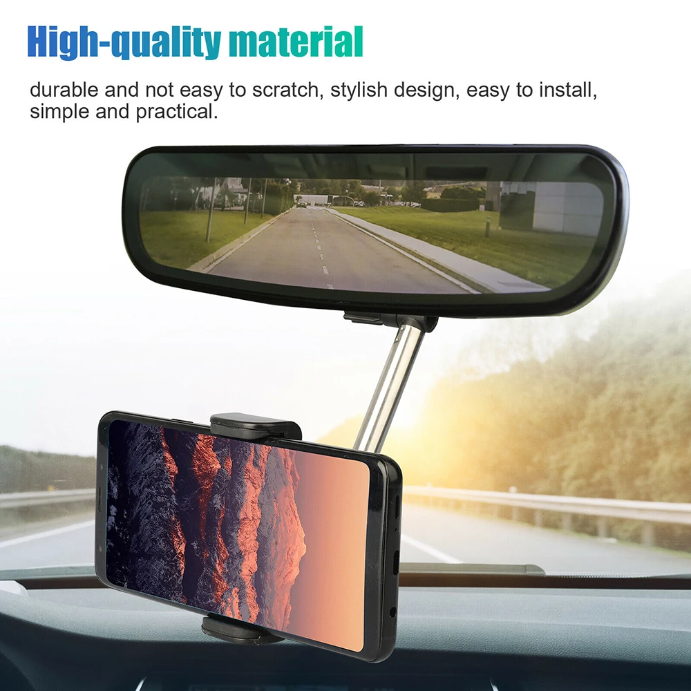 

Multi-Purpose Car Phone Holder Rearview Mirror Cellphone Holder 360° Smartphone Stand Auto Rear Headrest Bracket Car GPS Hanger
