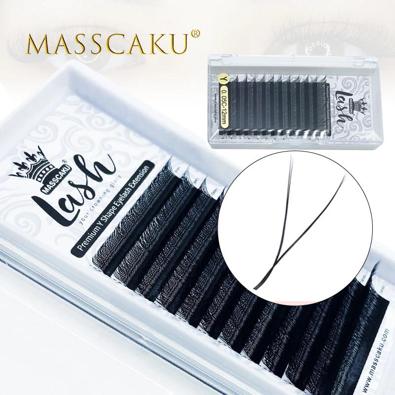 

Create your own private label Y-shape 0.07 thickness super soft natural false eyelashes extension supplies mega volume lashes