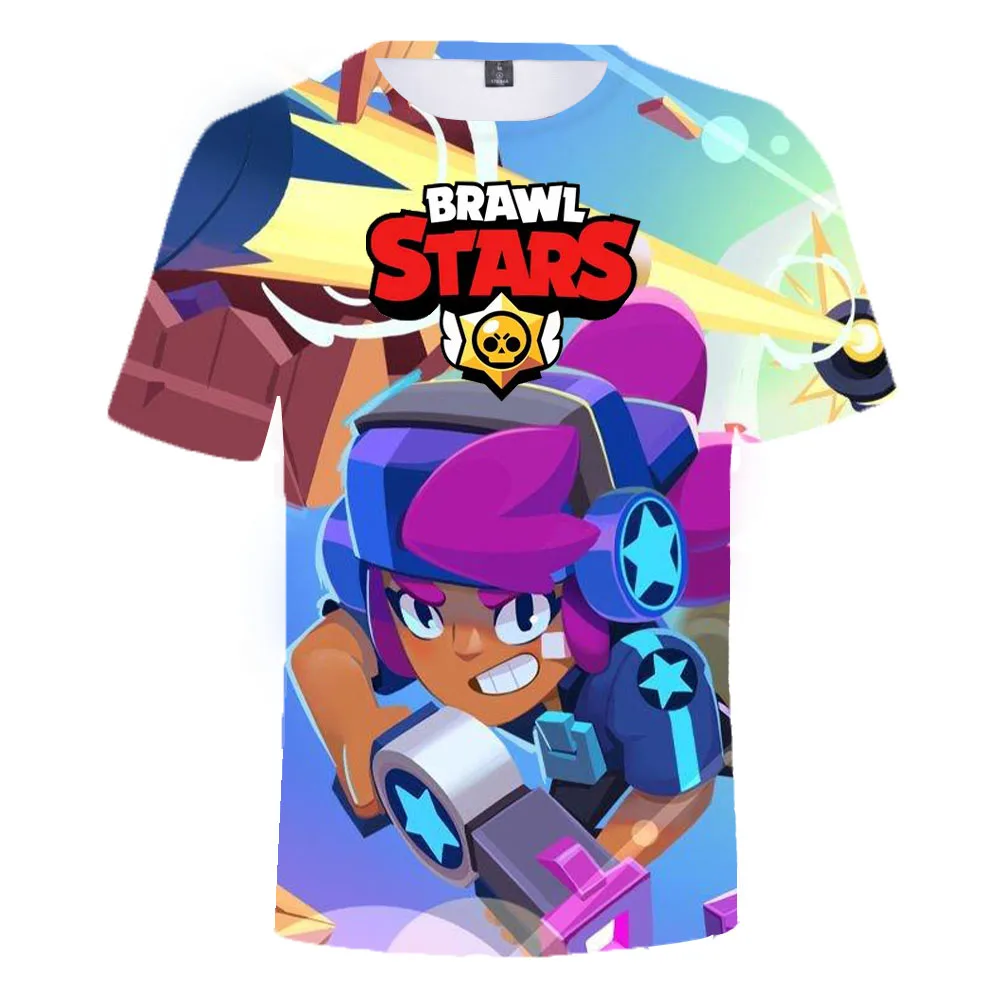 

2021 Summer New 3D Printing Shooting Game Star T-Shirt Children Cartoon Boy/Girl Casual Short-Sleeved Hip-Hop Harajuku T-Shirt