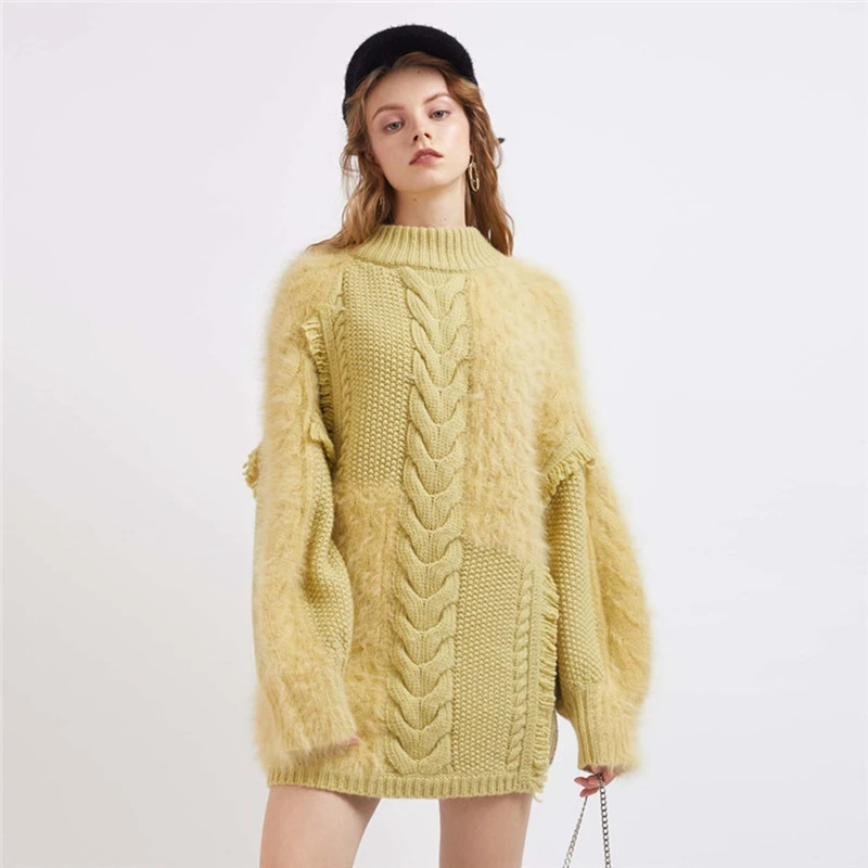 2019 дизайнерское теплое зимнее платье женское трикотажное с длинным рукавом Мини