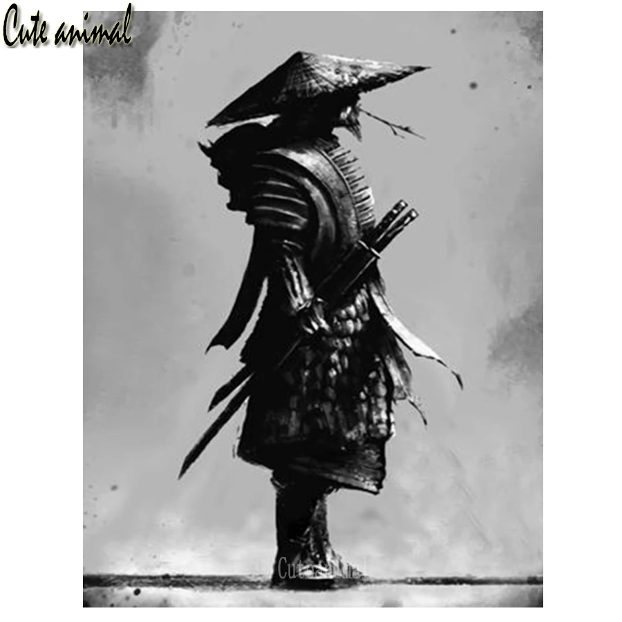 

Full Square Drill 5D DIY Diamond Painting Japanese Samurai Portrait Diamond Embroidery Cross Stitch Kits Rhinestones Mosaic Gift