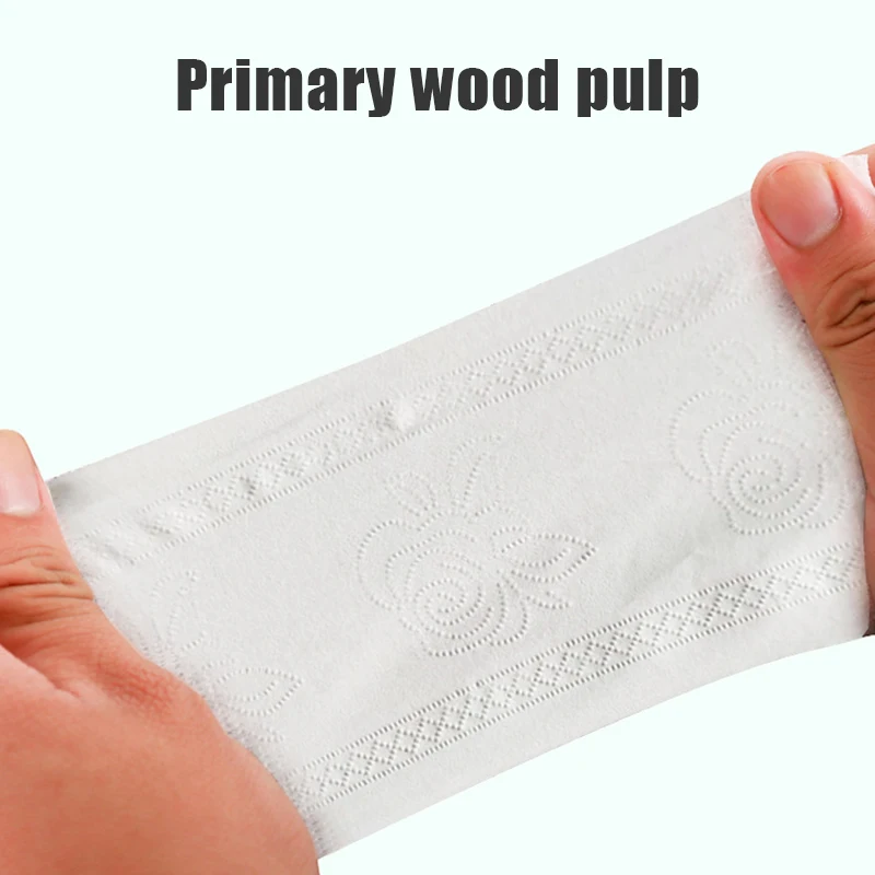 

Hot Thick Large Toilet Paper Roll Household Soft Safe Wood Pulp Toilet Paper Tissue FRE-Drop