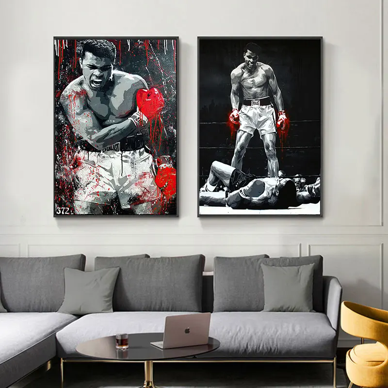 

Graffiti Paintings whith Boxers Pictures Canvas Painting Wall Art Modern Posters and Prints Pictures in Linvingroom Home Decor