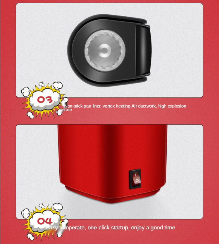 

Electric popcorn machine DIY popcorn machine children's gift 110V 220V household automatic Mini hot air popcorn machine