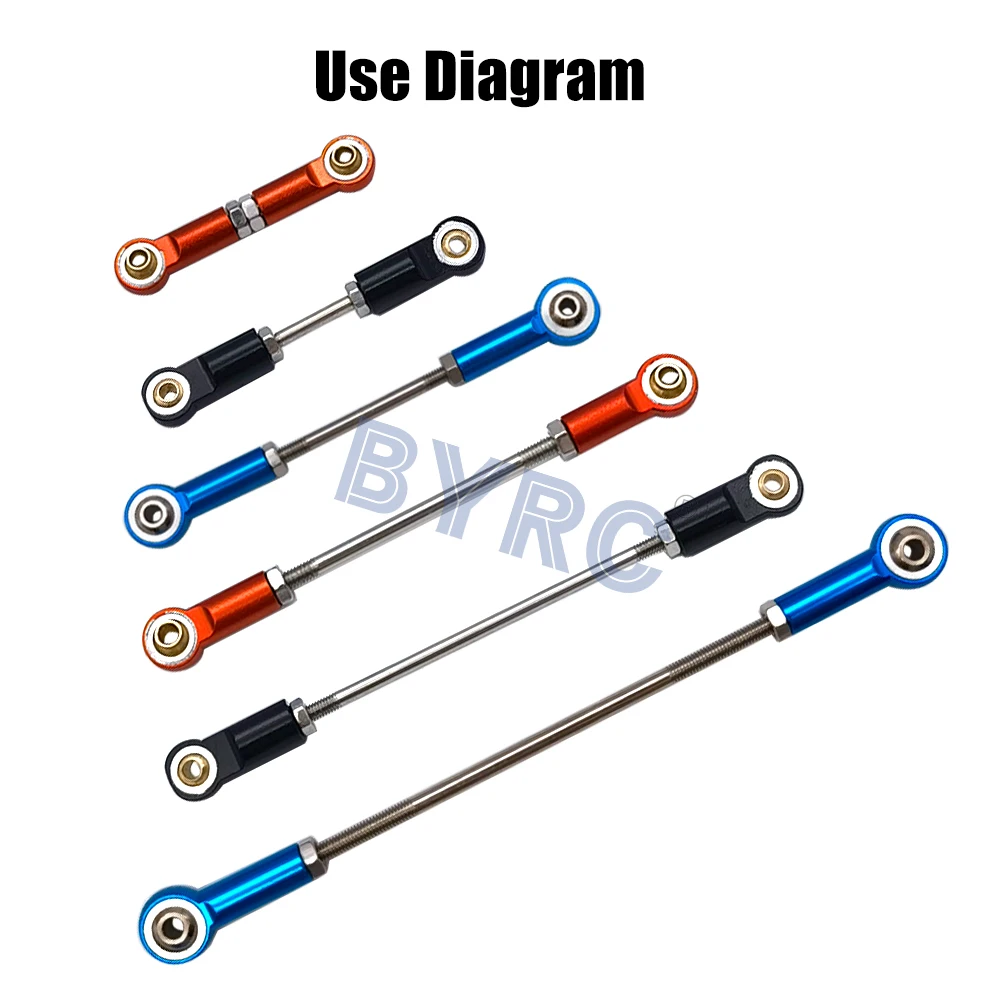 10PCS M3 Stainless Steel Threaded Tie Push Rods Servo Linkage Dia 3mm L 25mm~200mm Shaft Pull for RC Model Car Boat | Игрушки и хобби
