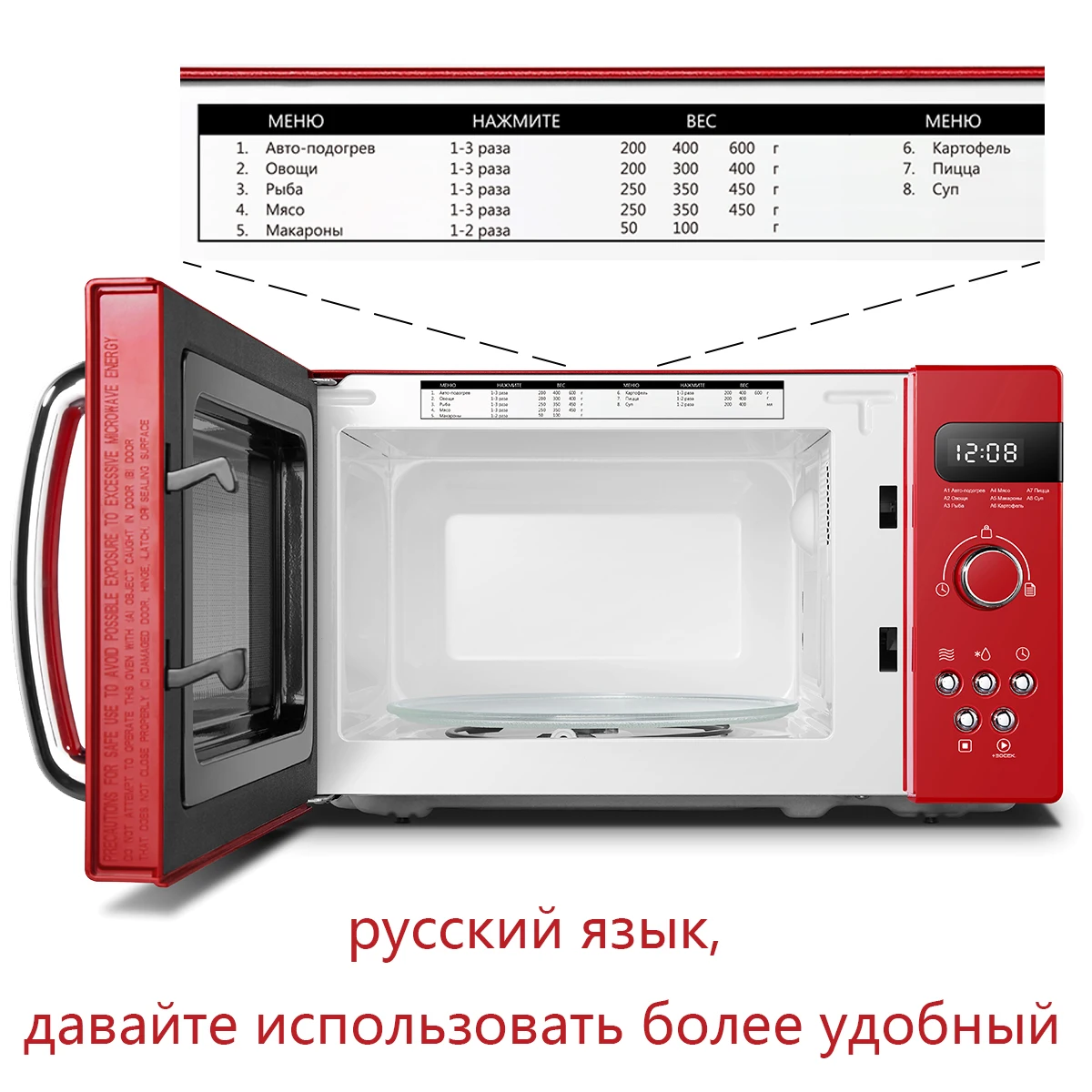 COMFEE микроволновая печь 800 Вт 20 л 8 автоматических меню 5 уровней