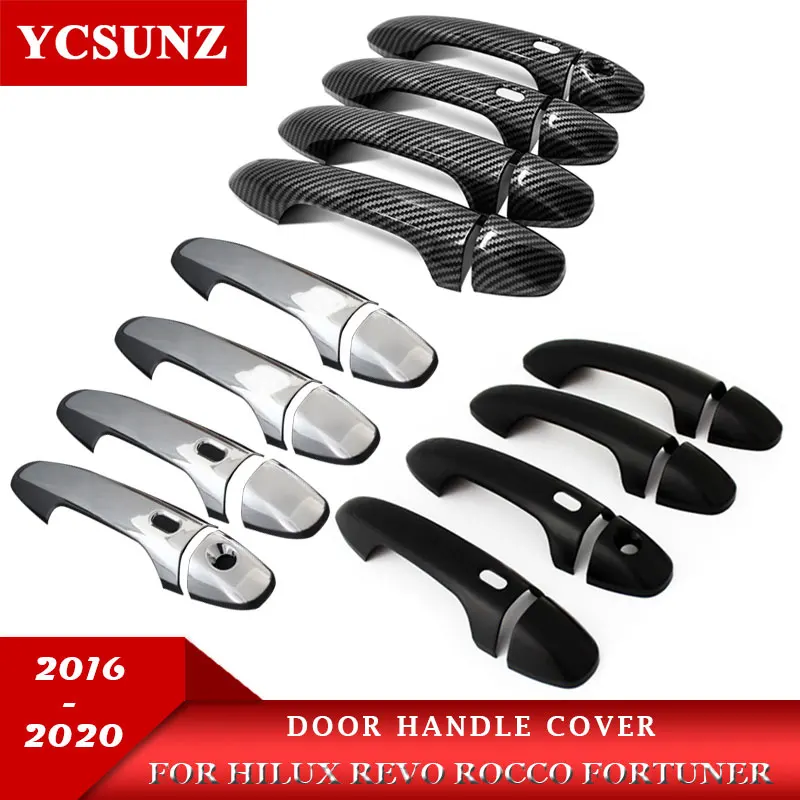 

Car Parts ABS Door Handle Covers With Smart Entry Hole For Toyota Hilux Revo Rocco Fortuner Innova 2015-2019 Rav4 2014-2019