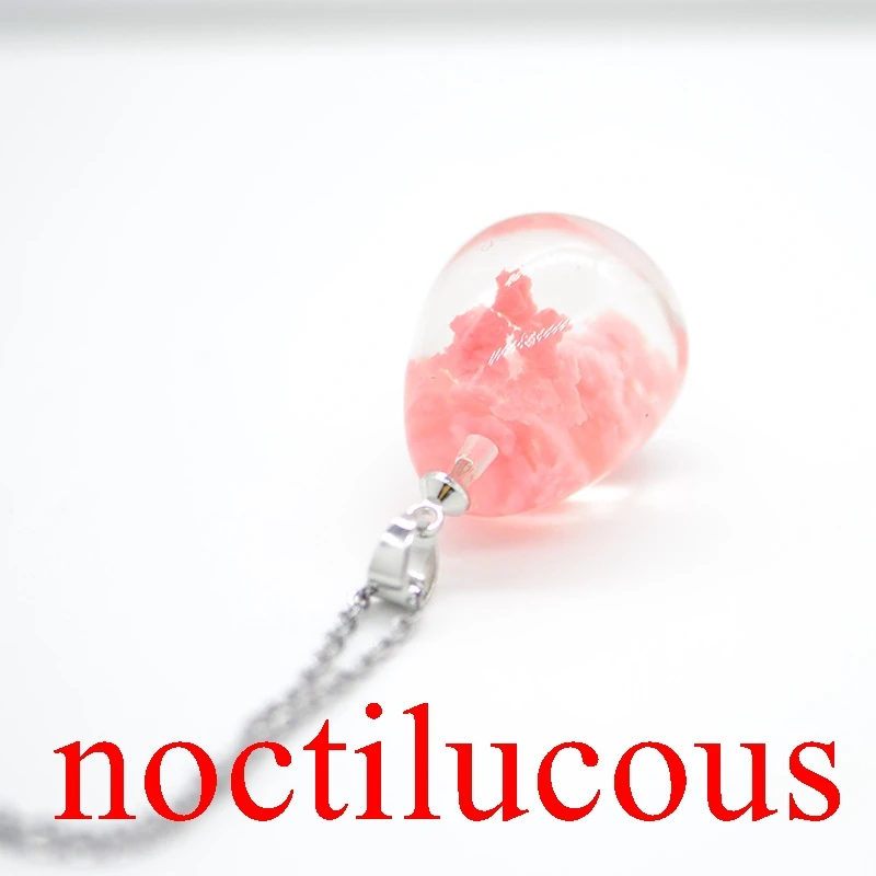 noctilucous 23 Градиент голубое небо и белые облака, прозрачный кристалл смолы кулон, дамы и творческие ювелирные ожерелья ручной работы X1815 - Окраска металла: noctilucous 23