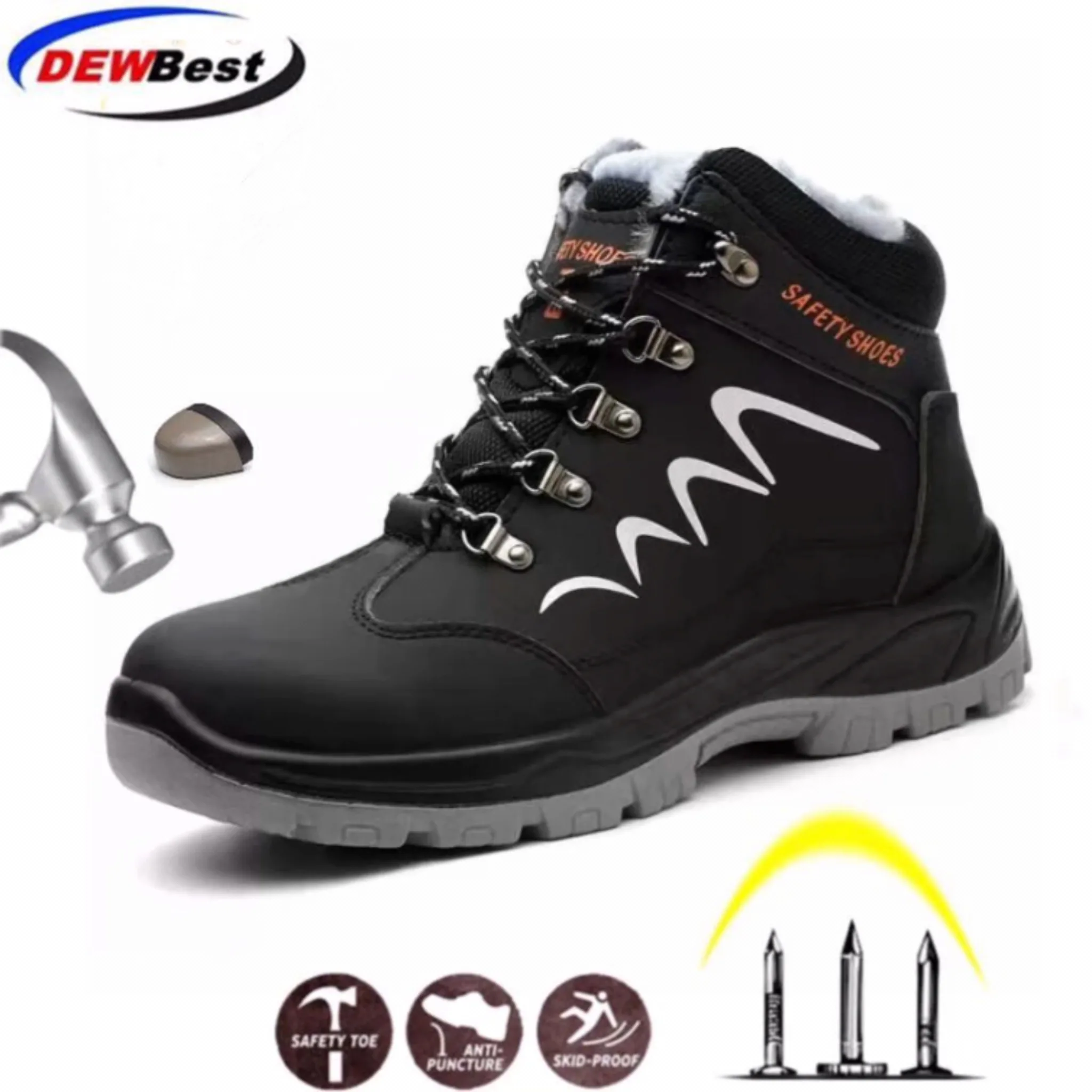 Мужские ботинки с высоким берцем DEWBEST повседневные Нескользящие рабочие со
