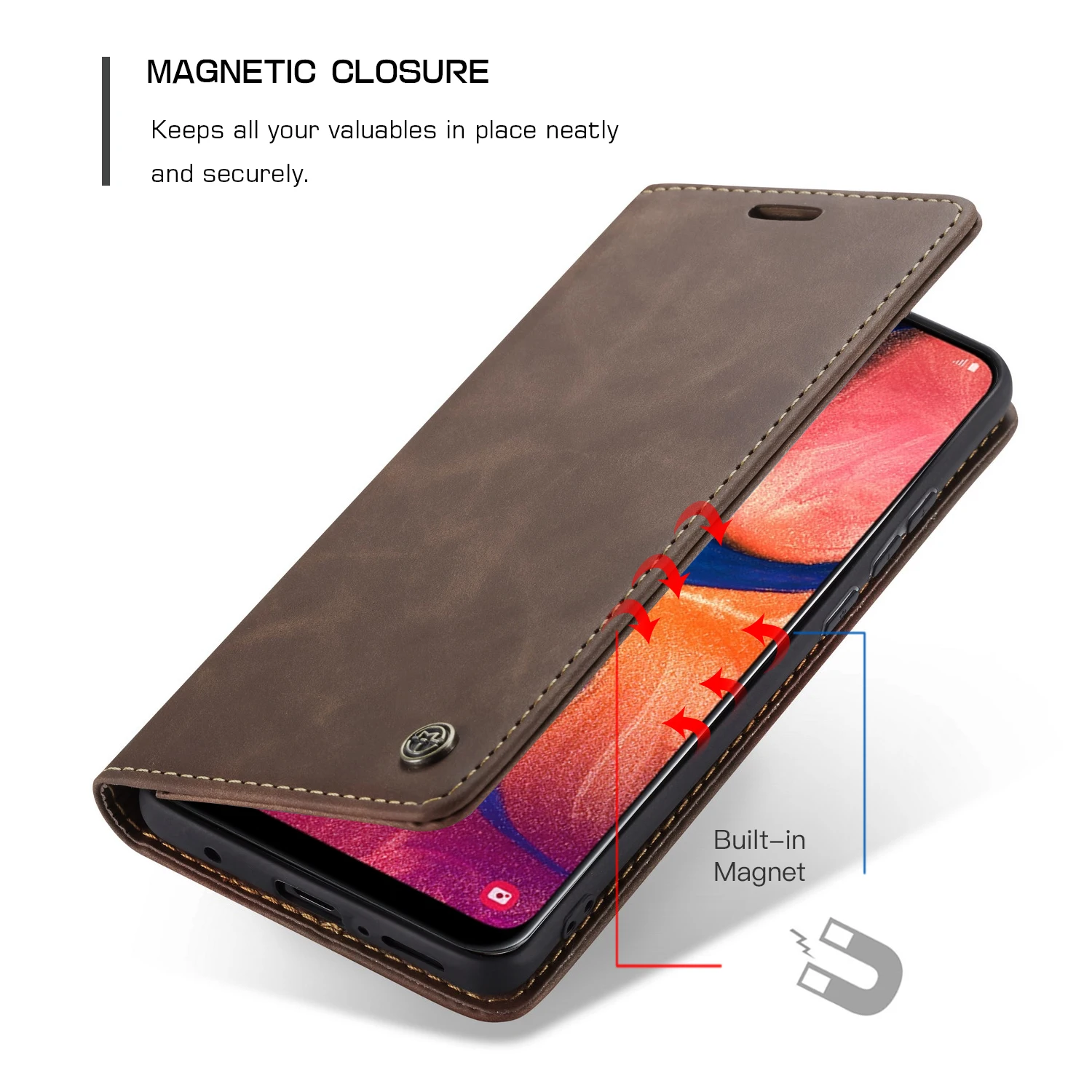 Кожаный чехол MEGSHI с логотипом для Xiaomi7 Redmi Note 8 Pro, магнитный откидной Чехол-кошелек, чехол для телефона, складной чехол-кобура с отделением для карт