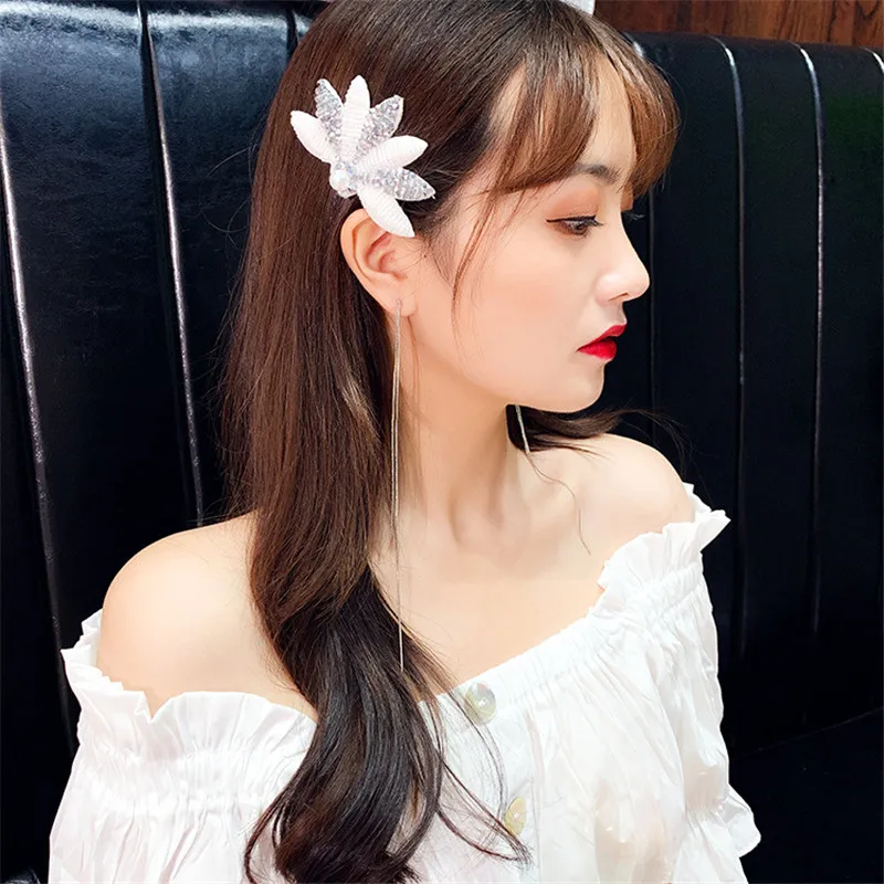 FYUAN корейский стиль белый цветок заколки для волос красивые геометрические