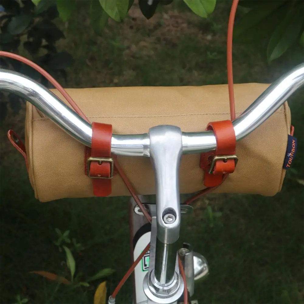 Винтажная Холщовая Сумка Tourbon на руль сумка верхней трубе вощеная