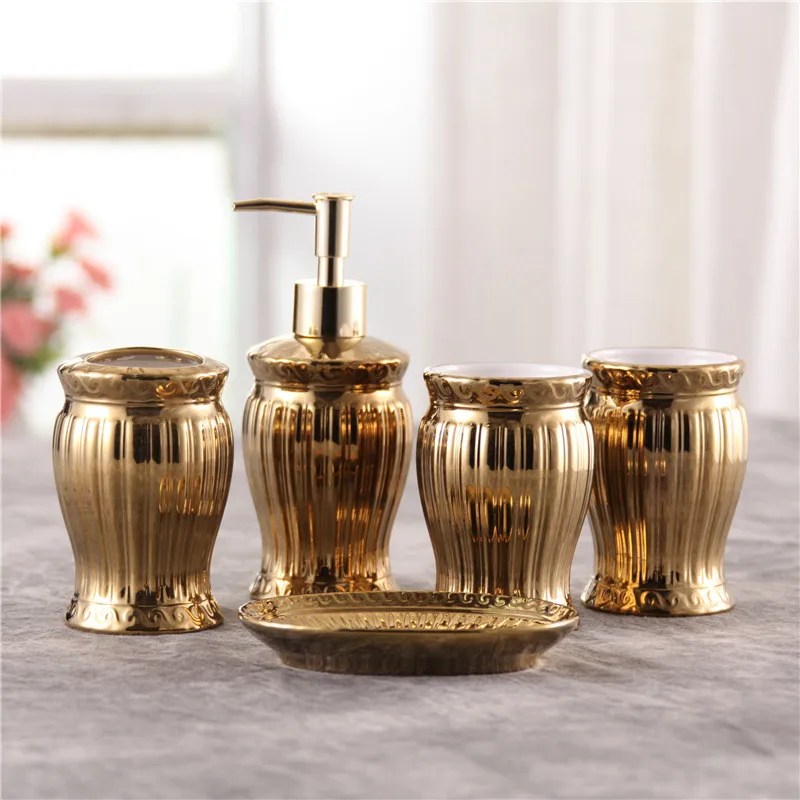 Набор аксессуаров для ванной комнаты керамический дозатор мыла держатель зубной