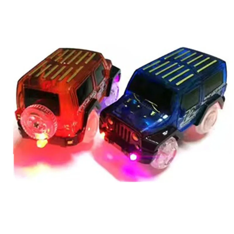 

LED light up Cars for Glow Race Track Electronic Car Toy Flashing Kid Railway Luminous Machine Track Car brinquedos
