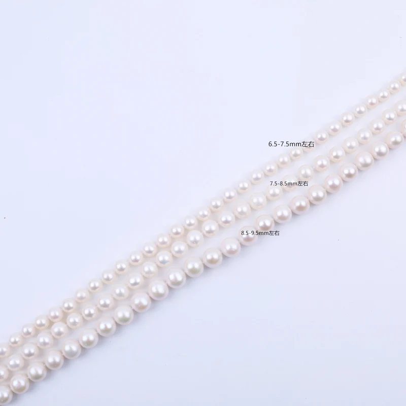 3A high quality classical style round shape natural loose pearl 3mm-8mm white/pink/purple freshwater pearl strands