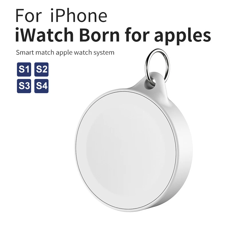 apple iwatch series portable key ring watch wireless fast charger for 5 4 3 2 1 2w iwatch 5 4 3 wireless fast watch charger free global shipping