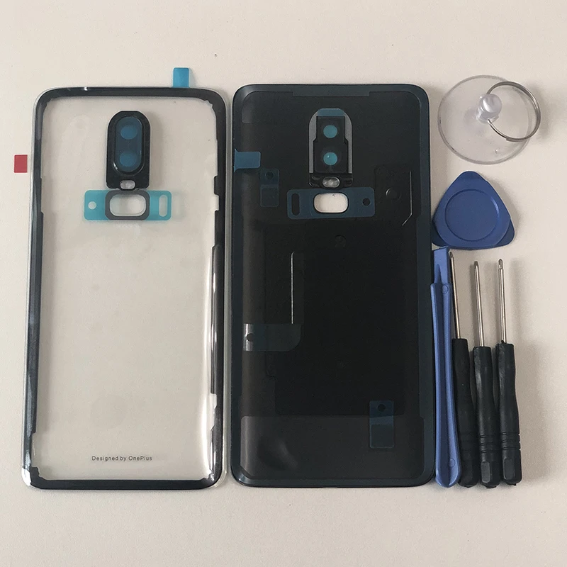 M& Sen для 6,2" Oneplus 6, задняя крышка, чехол, корпус+ рамка для камеры+ стеклянная вспышка для объектива с наклейкой на аккумулятор для Oneplus 6