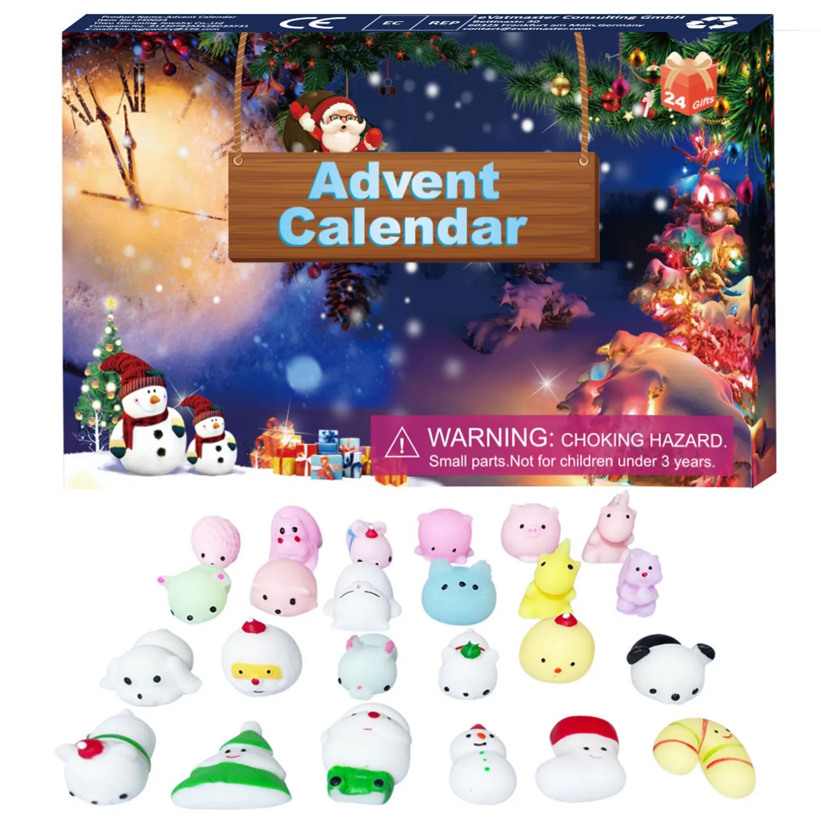 

2021 рождественские игрушки-сжималки, 24 шт., разные кавайные животные, игрушка-антистресс для взрослых и детей, бриллианты # fs